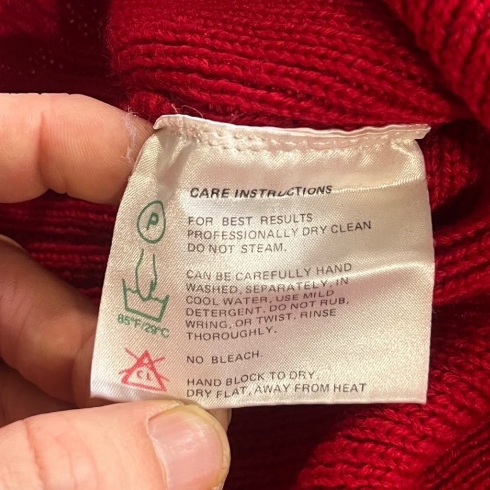 Vintage Obermeyer Stefan Quarter Zip Sweater Mens Medium Red Heavy Wool Classic - Picture 4 of 8